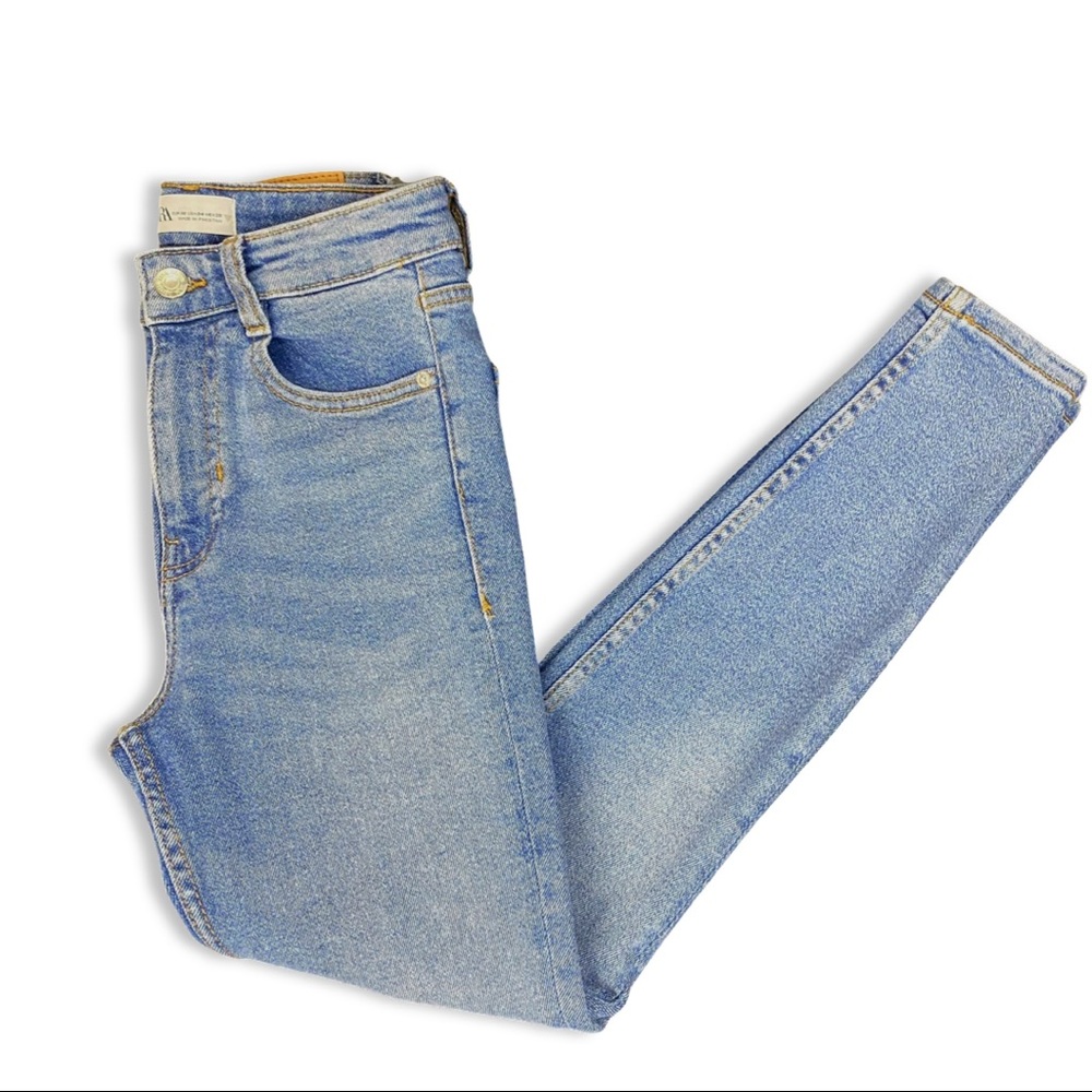 Zara Hi Rise Stretch Skinny Denim Jeans - Picture 6 of 6